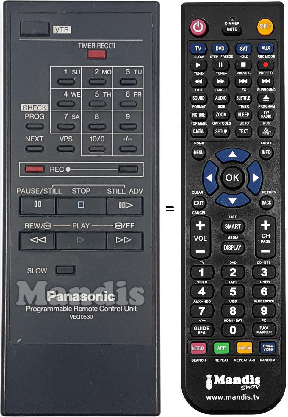Télécommande équivalente VEQ0530
