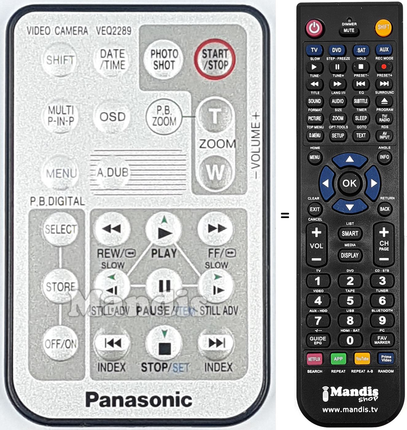 Télécommande équivalente VEQ2289