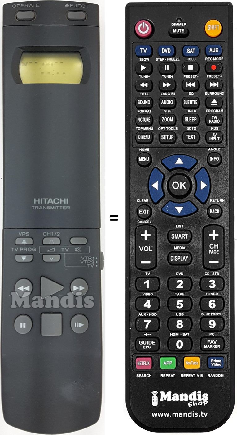 Replacement remote control VT-RM253E
