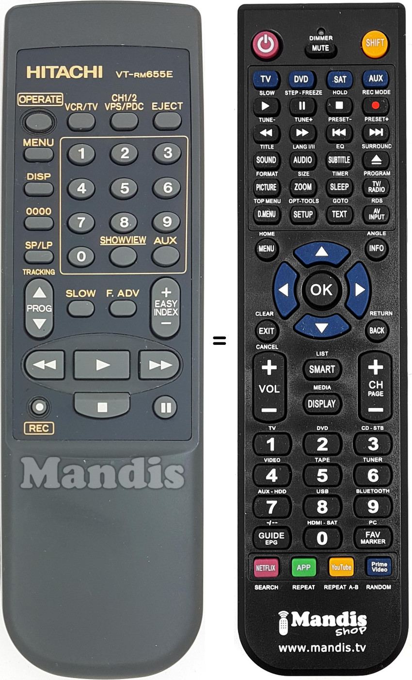 Replacement remote control VT-RM655E