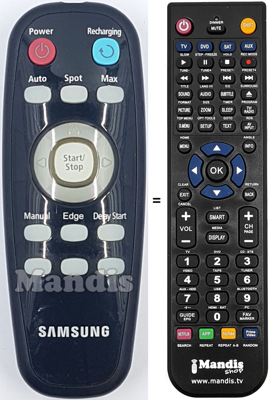 Mando a distancia equivalente Samsung DJ96-00114H