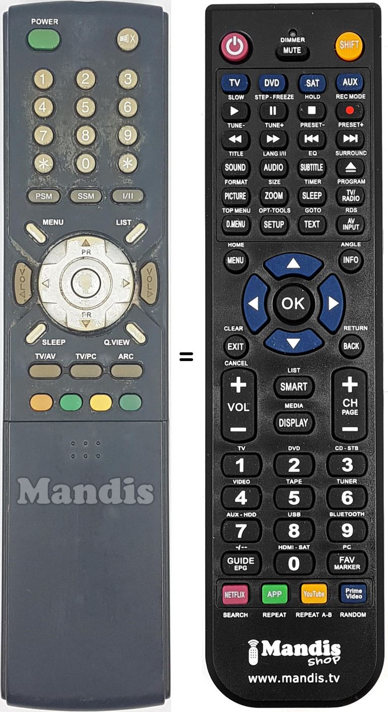 Télécommande équivalente 510-100A