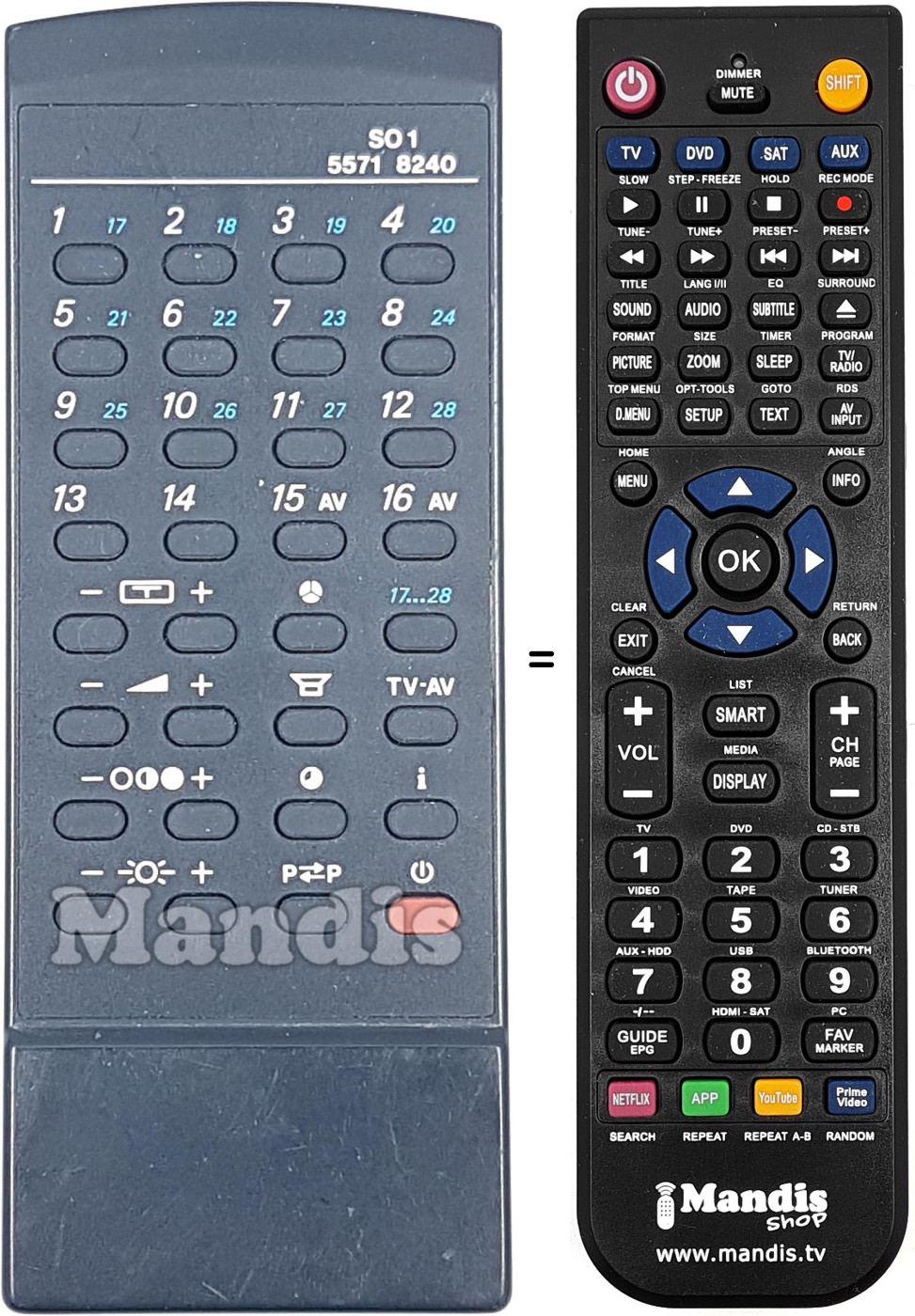 Mando a distancia equivalente 55718240