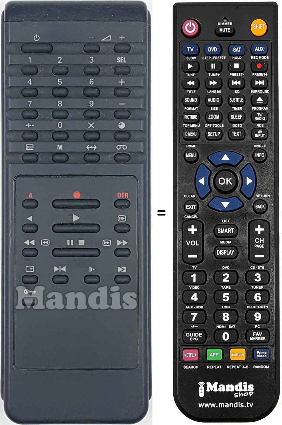 Télécommande équivalente 862266102701