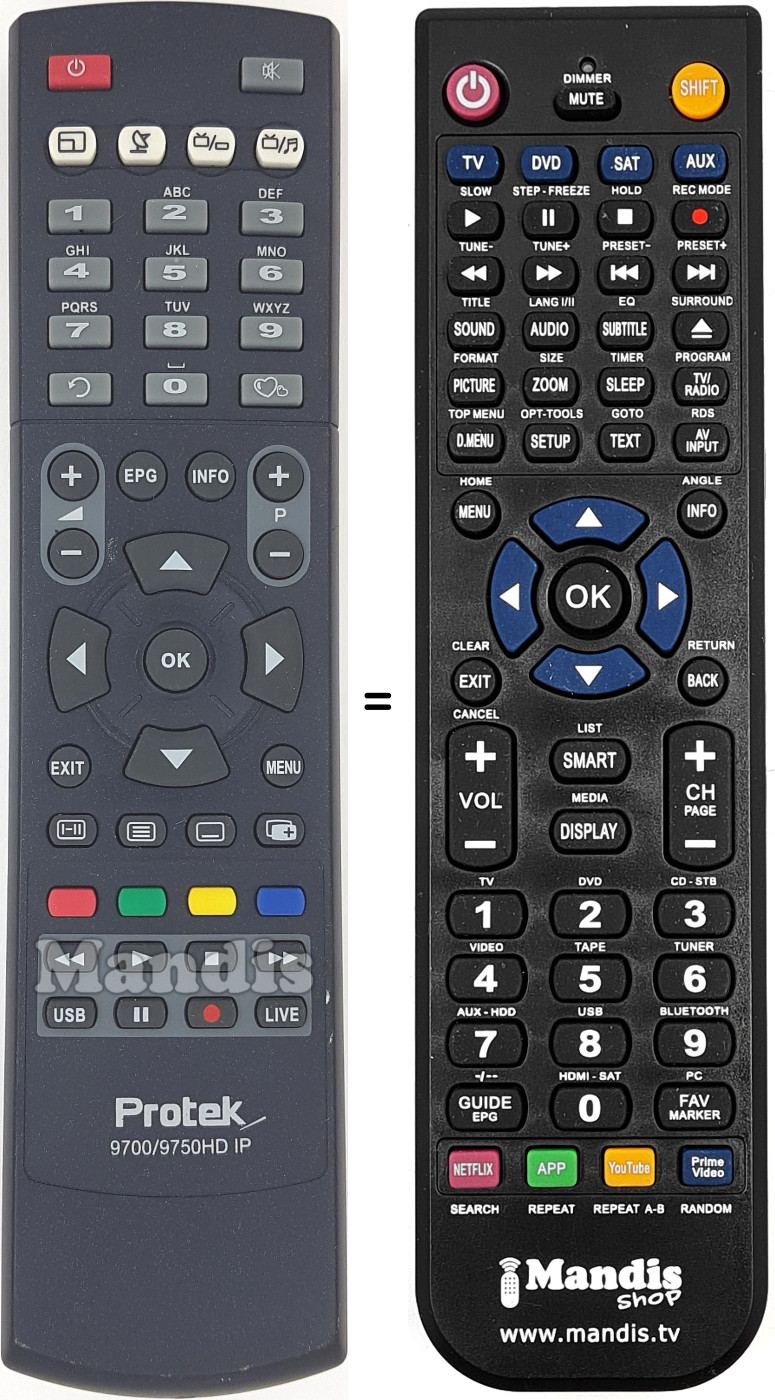 Replacement remote control 9700/9750HD IP