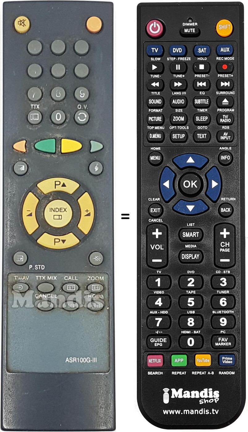 Télécommande équivalente ASR100GIII
