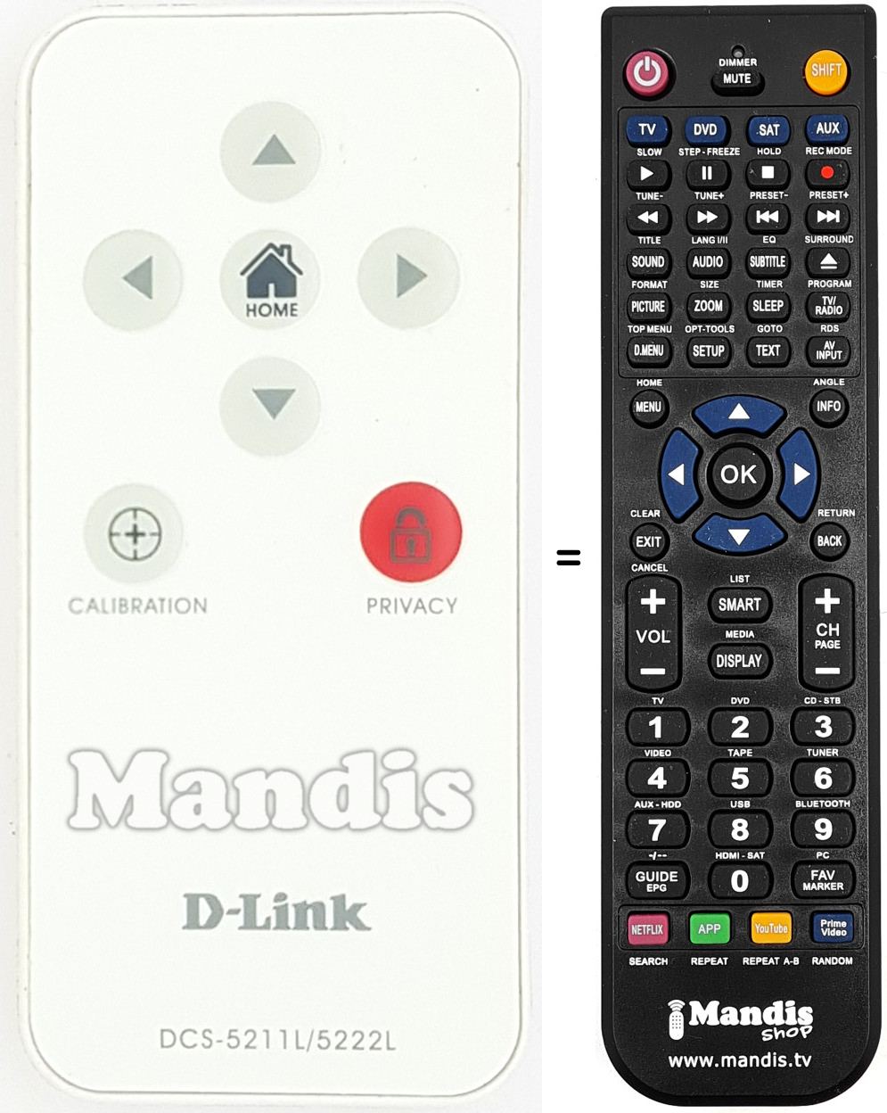 Replacement remote control D-LINK DCS-5222L