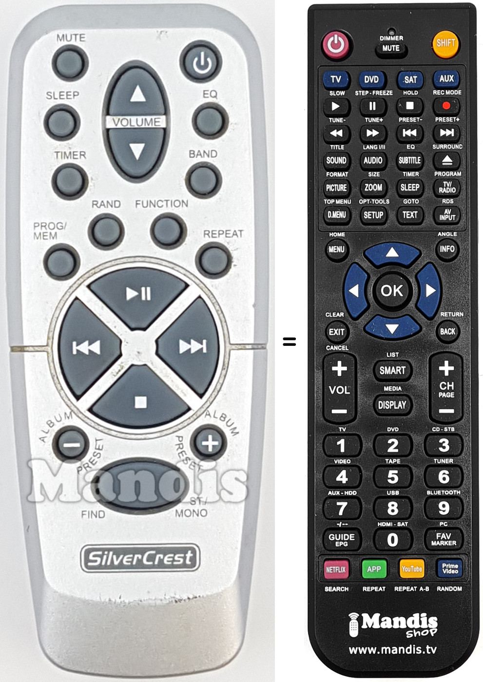 Télécommande équivalente KH2301