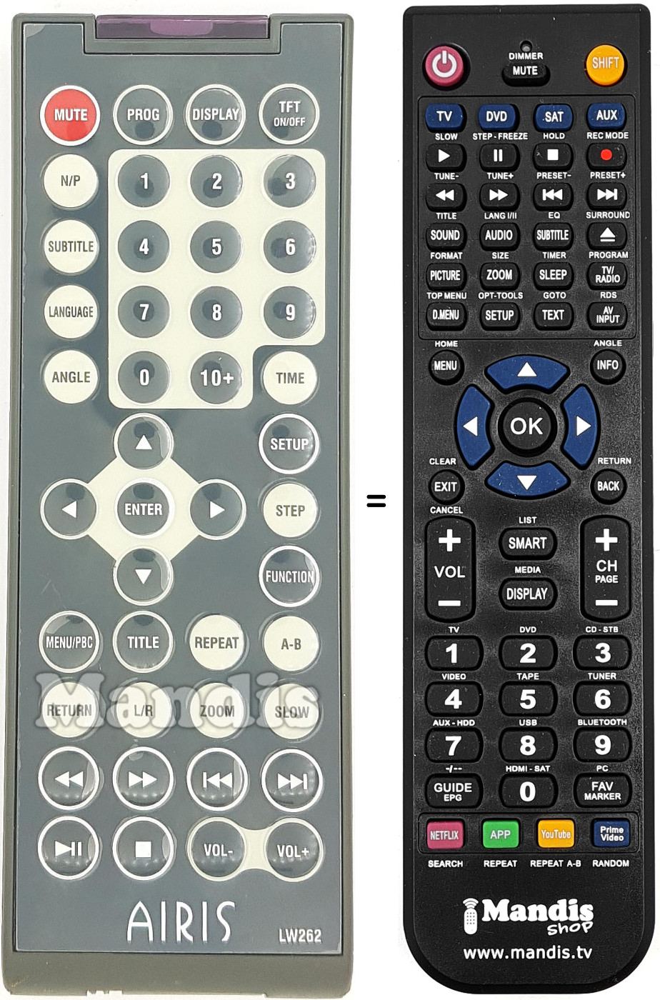 Replacement remote control LW262