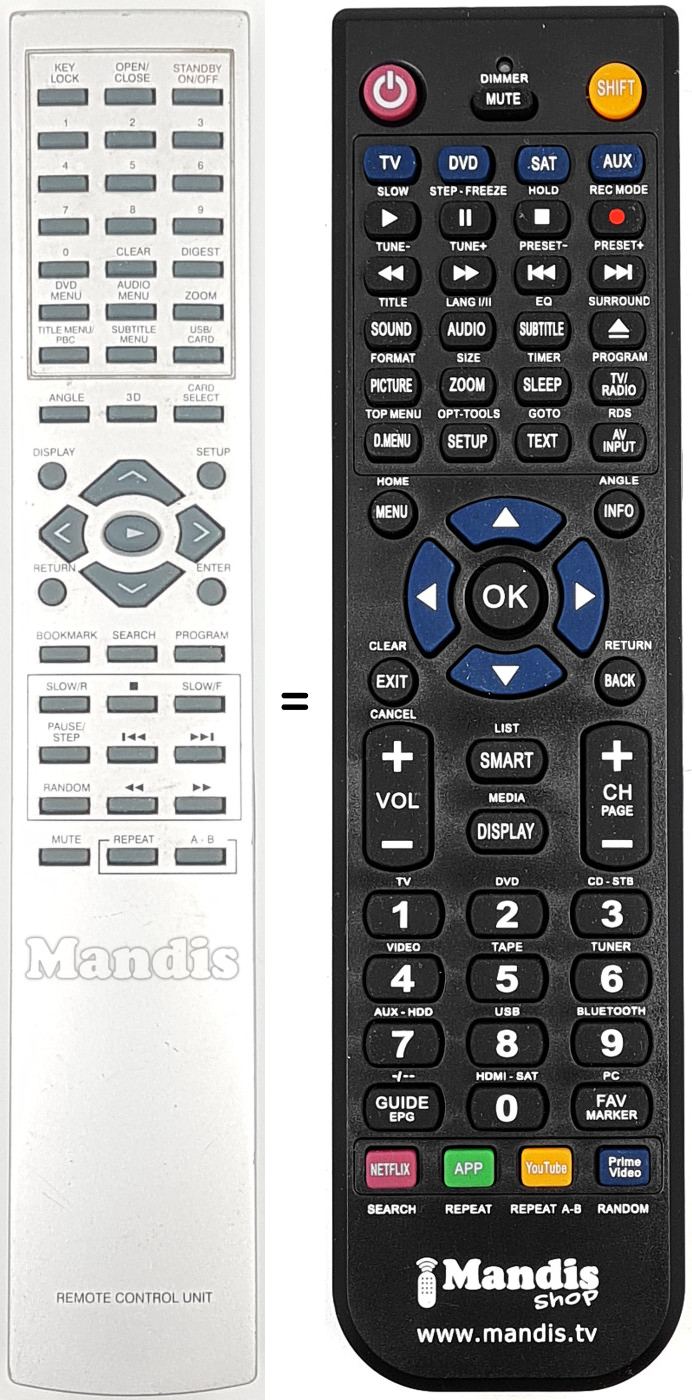 Télécommande équivalente MD81290