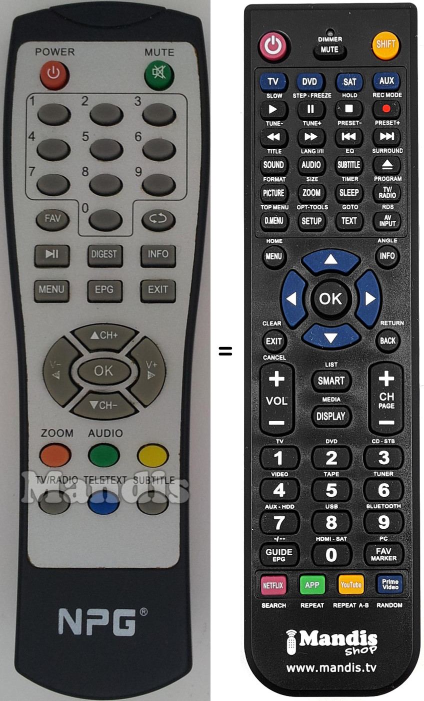 Télécommande équivalente NPG010
