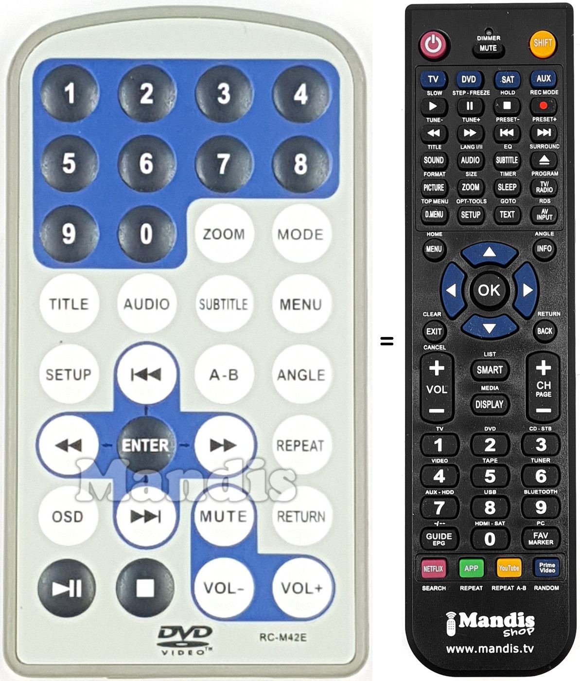 Télécommande équivalente RC-M42E