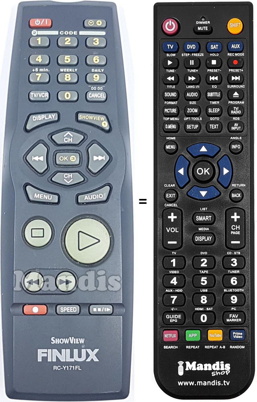 Télécommande équivalente RC-Y171FL