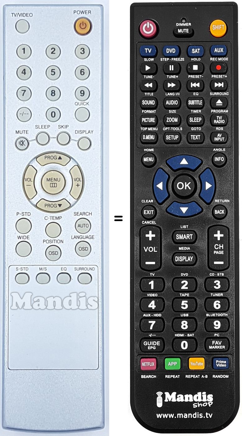 Télécommande équivalente REMCON1550