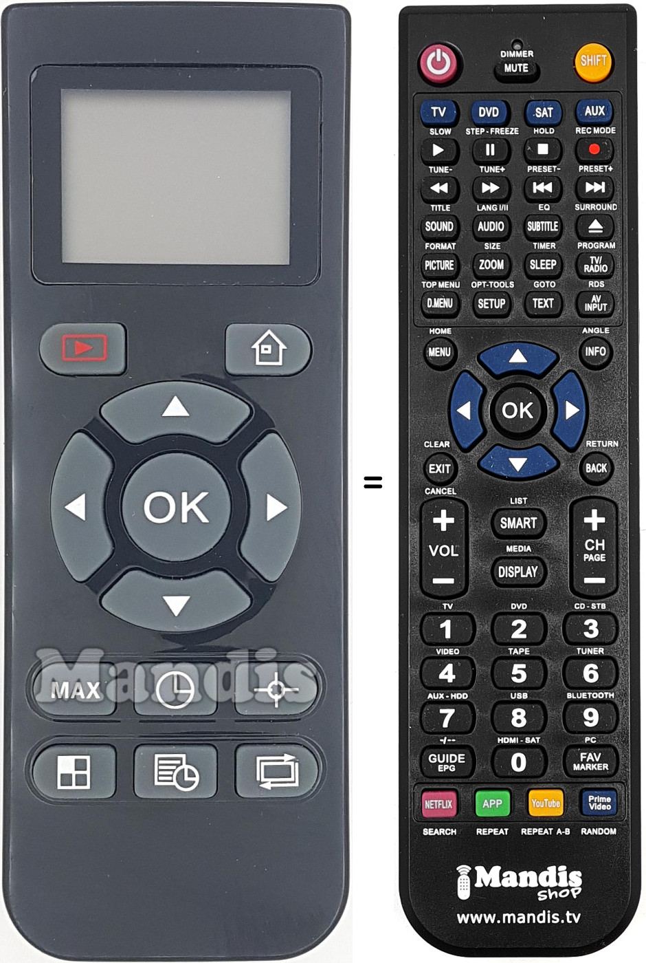 Télécommande équivalente REMCON1619