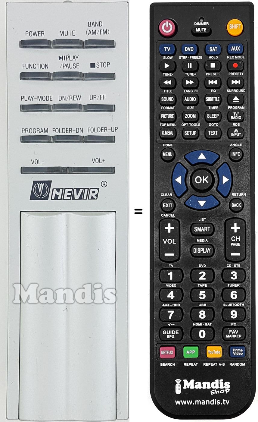 Replacement remote control REMCON1622