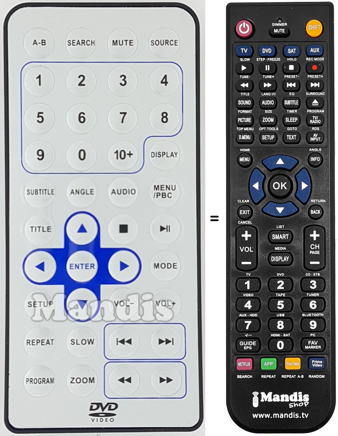 Télécommande équivalente REMCON1629