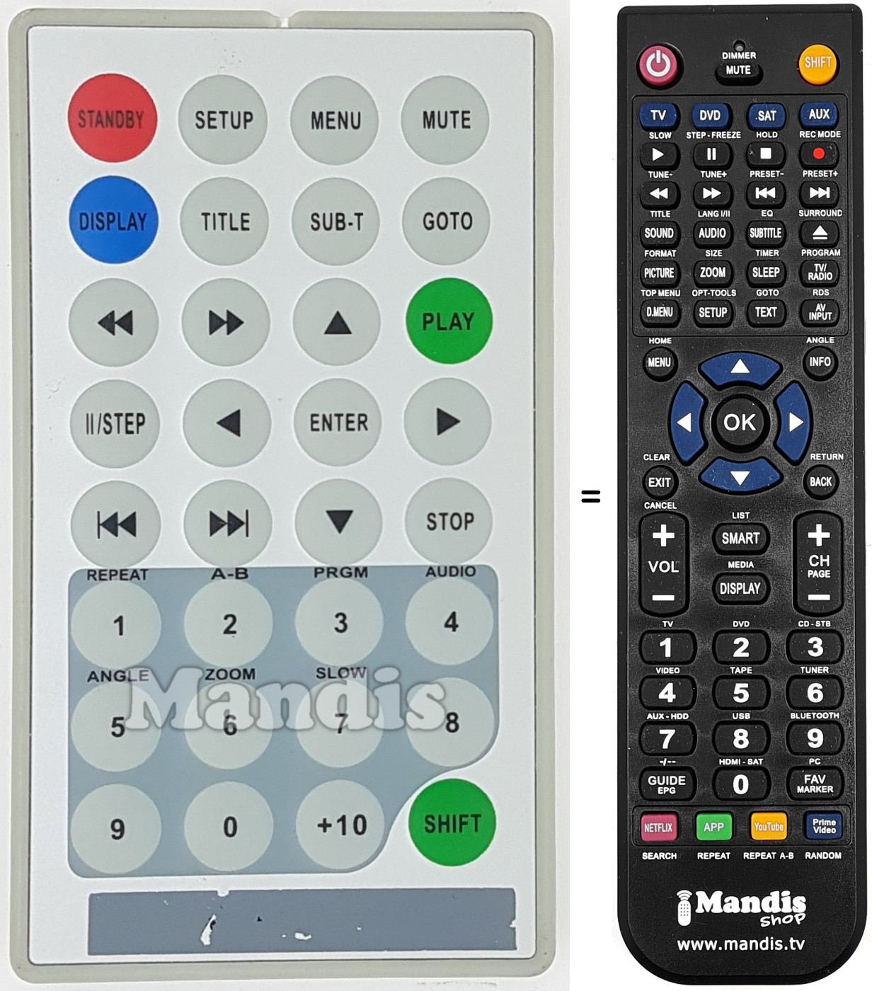 Mando a distancia equivalente REMCON1631