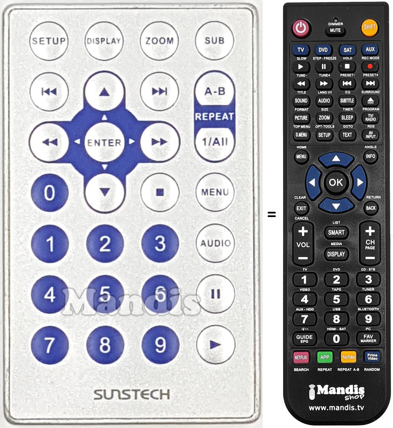Mando a distancia equivalente REMCON1674