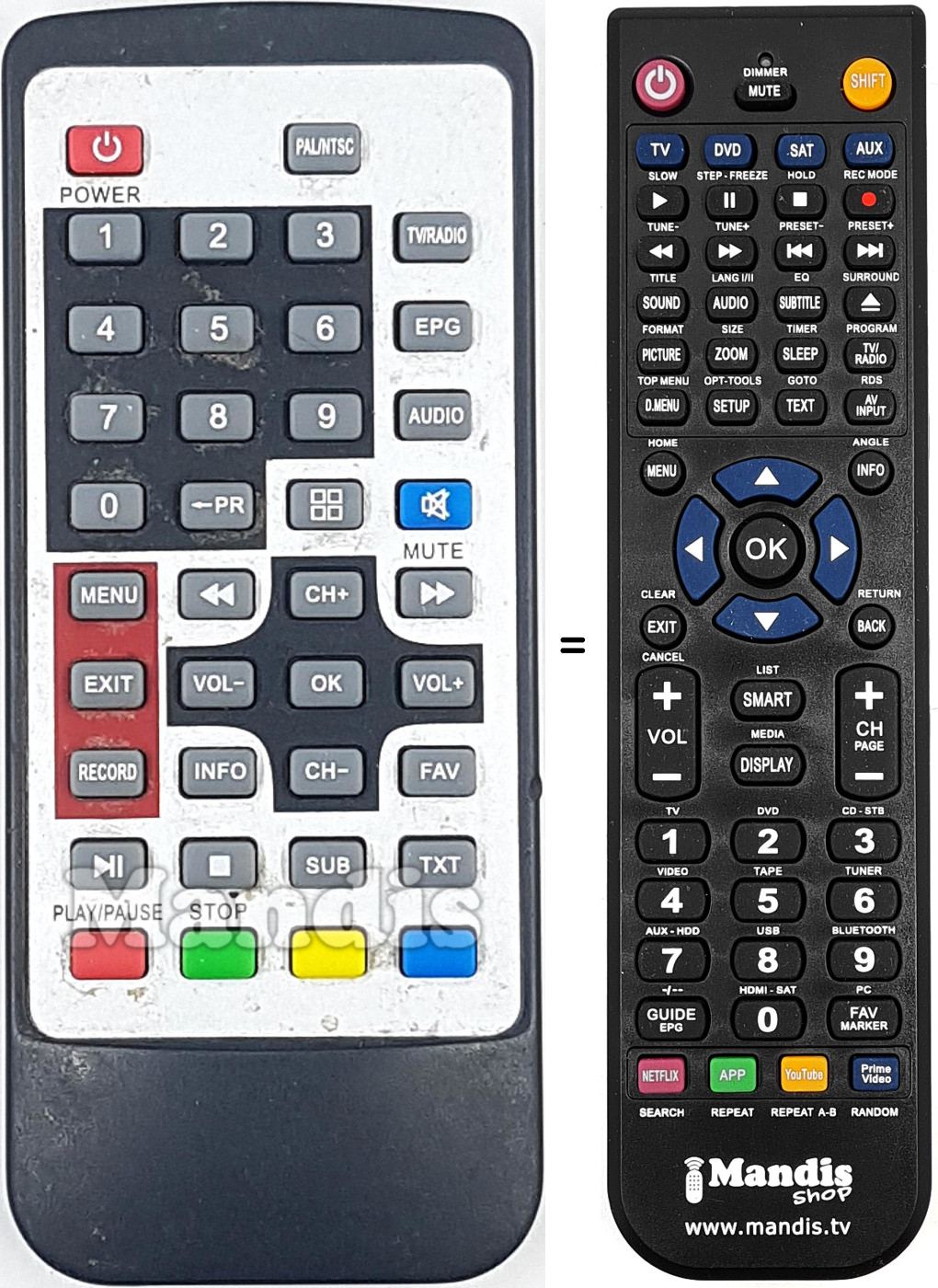 Télécommande équivalente REMCON1683