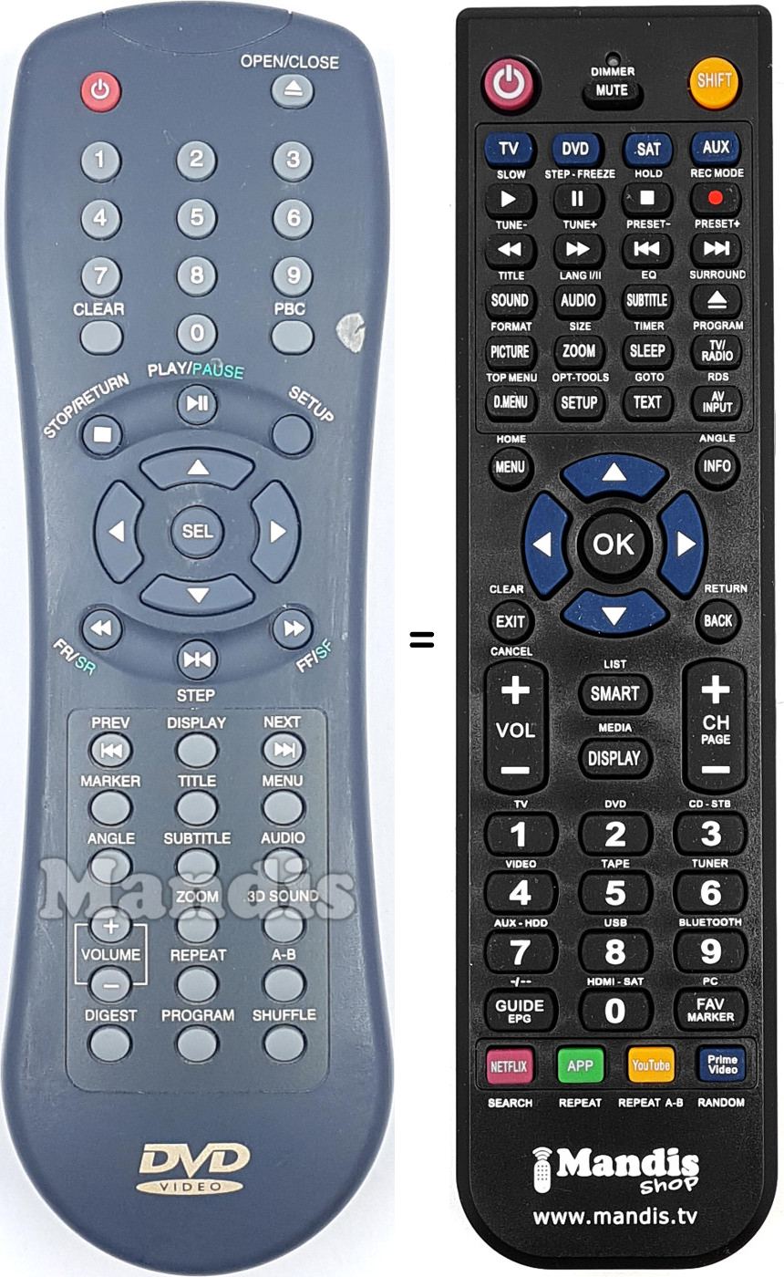 Mando a distancia equivalente REMCON1698