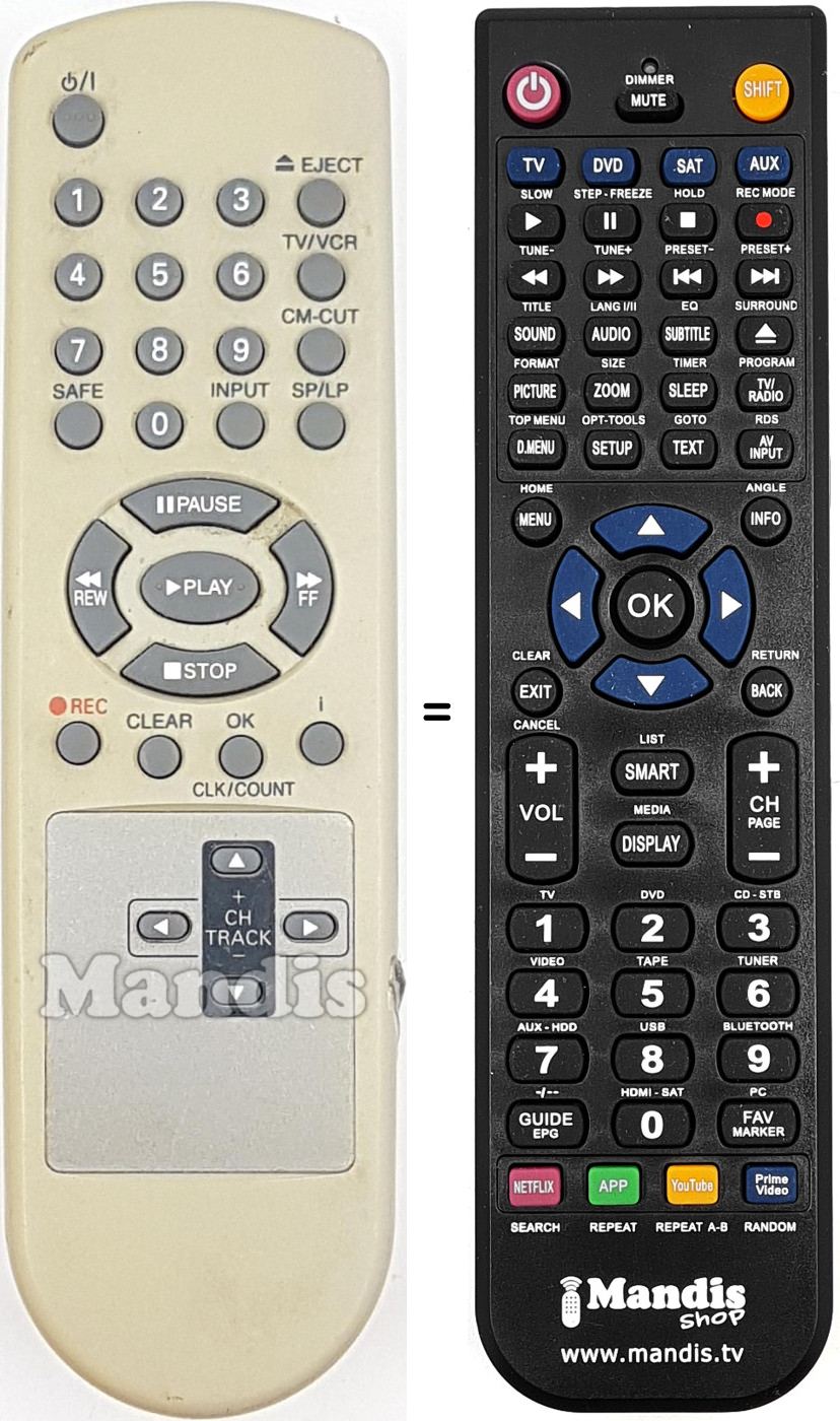 Télécommande équivalente REMCON1716