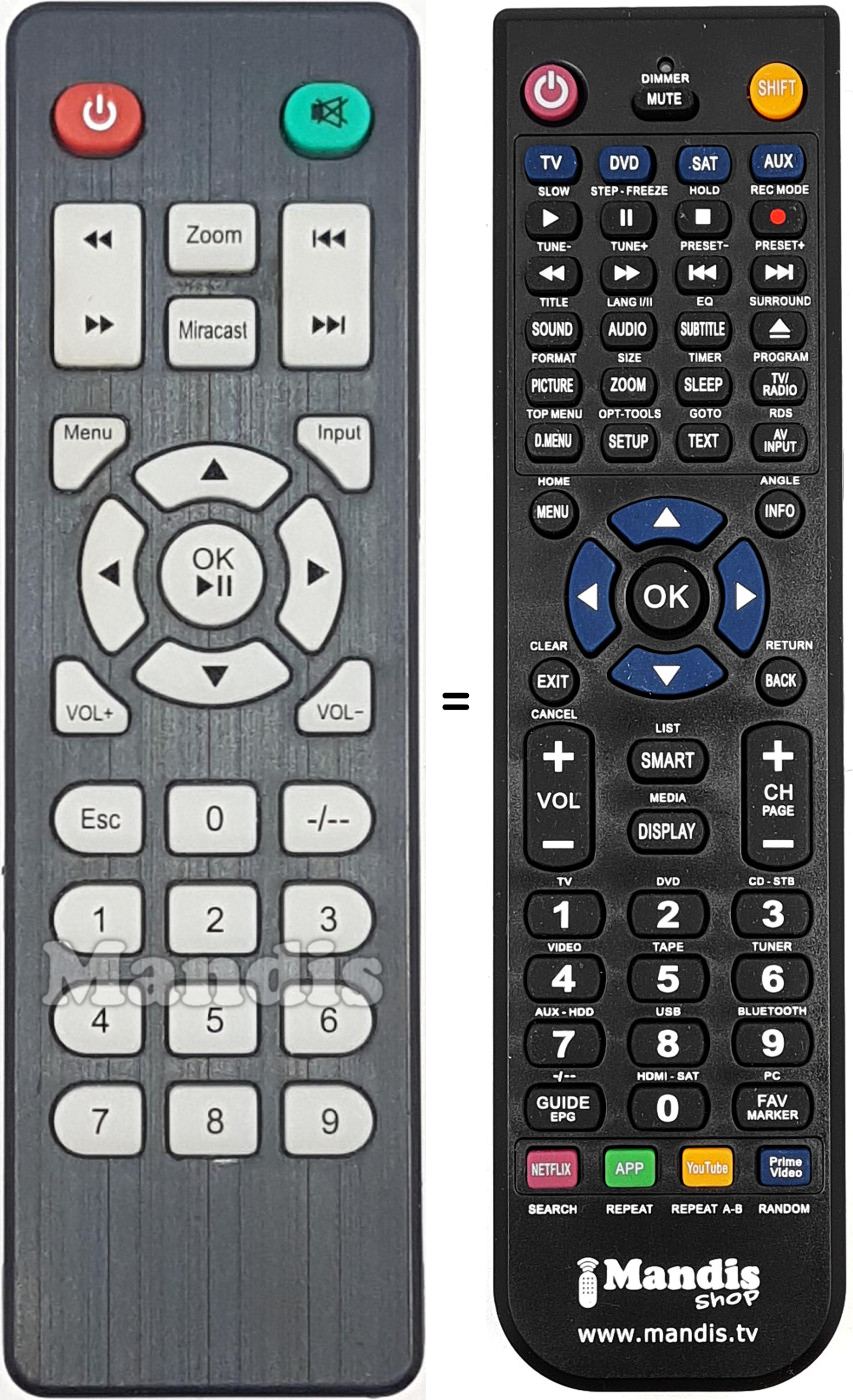 Télécommande équivalente REMCON1719