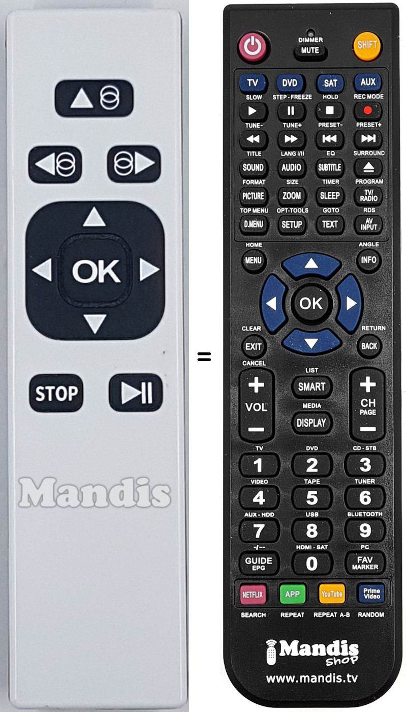 Télécommande équivalente REMCON1733