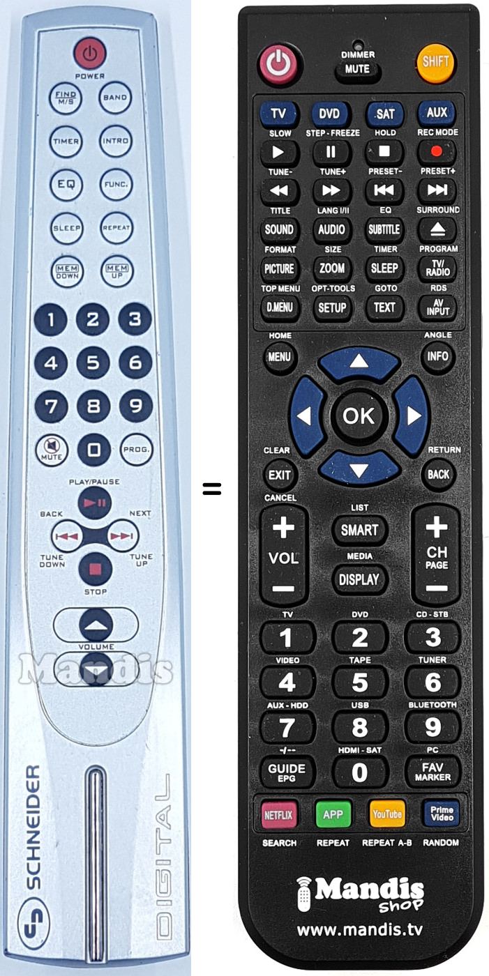 Mando a distancia equivalente REMCON1753