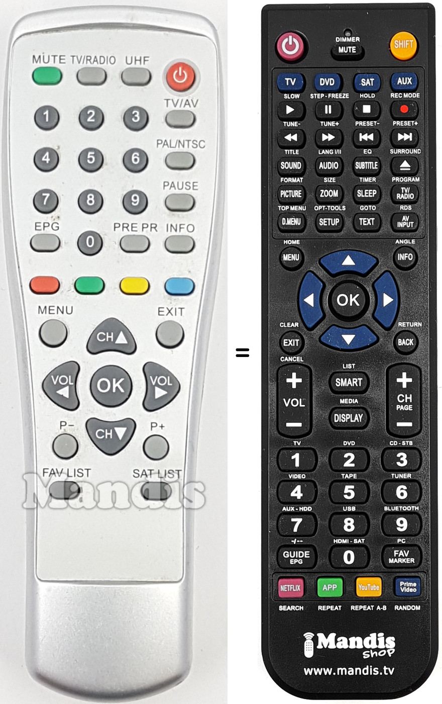 Télécommande équivalente REMCON1762