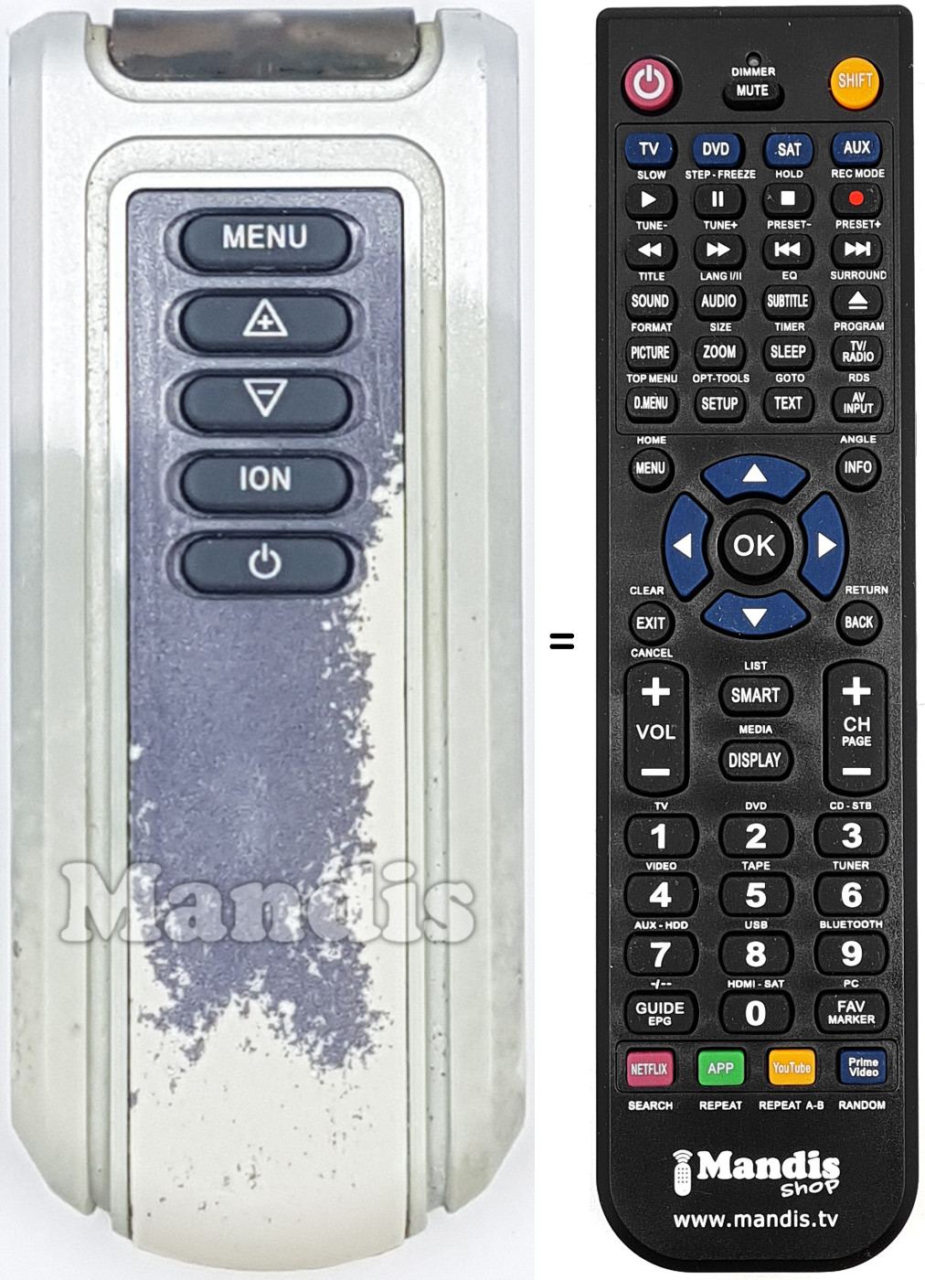 Télécommande équivalente REMCON1977
