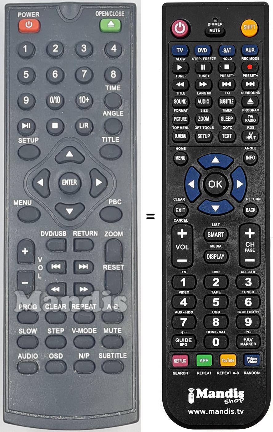 Télécommande équivalente REMCON1997