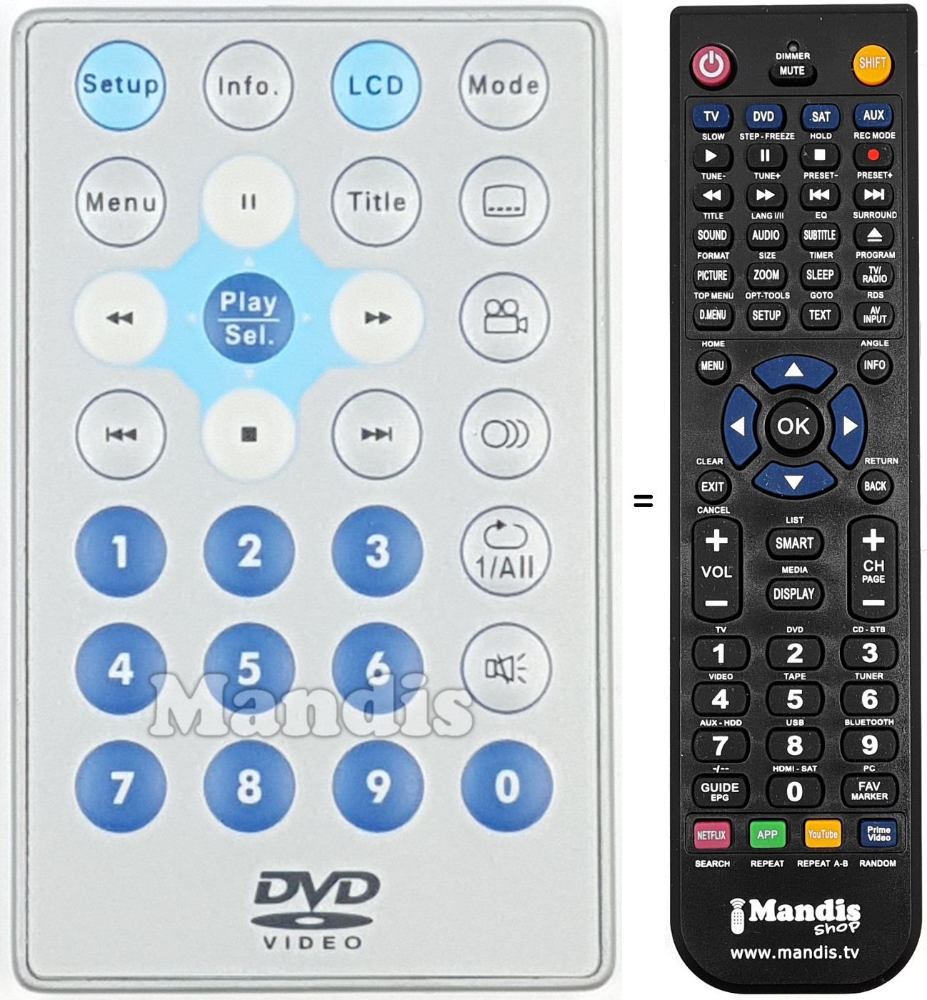 Télécommande équivalente REMCON2053