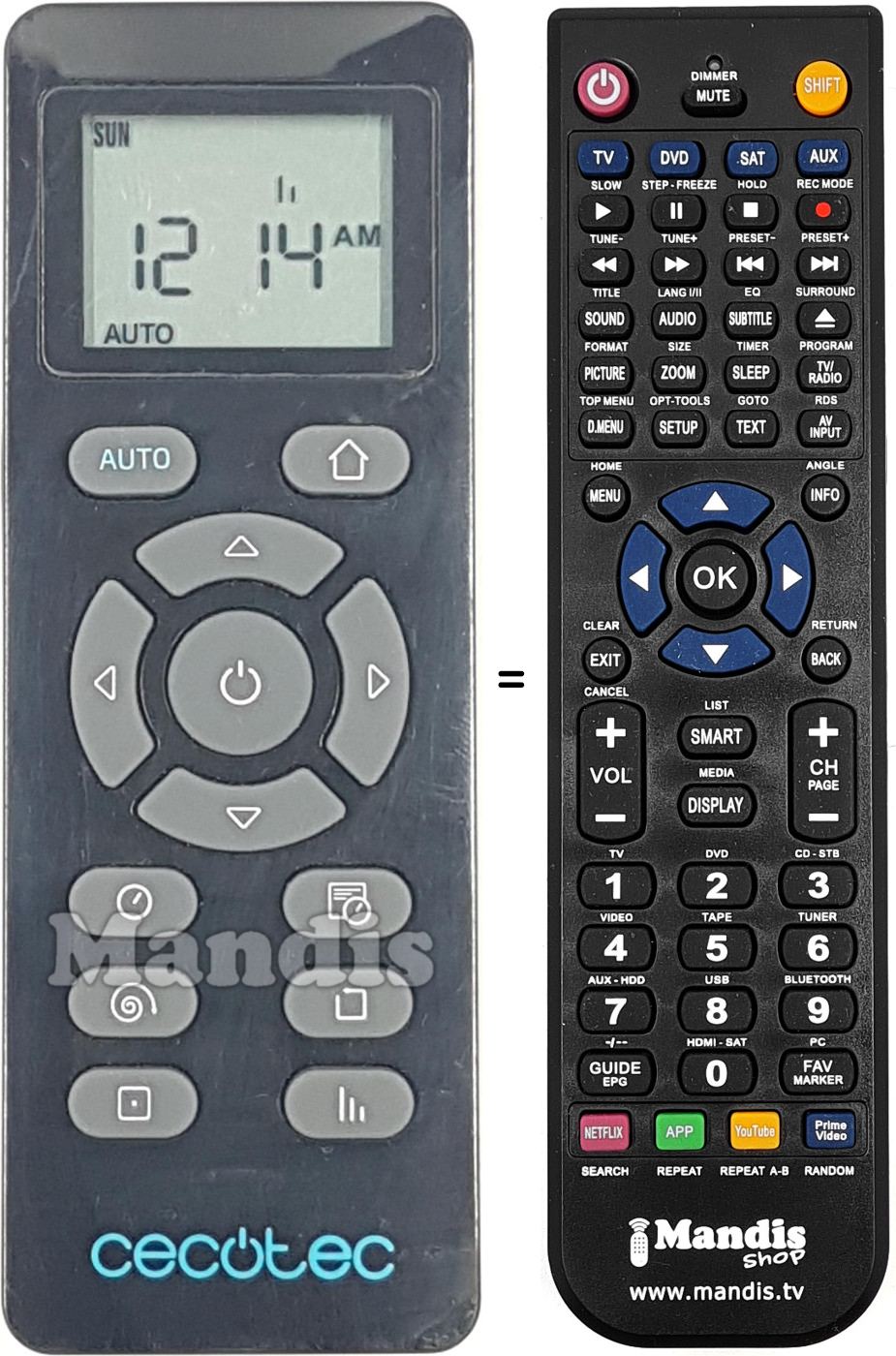 Replacement remote control REMCON2074