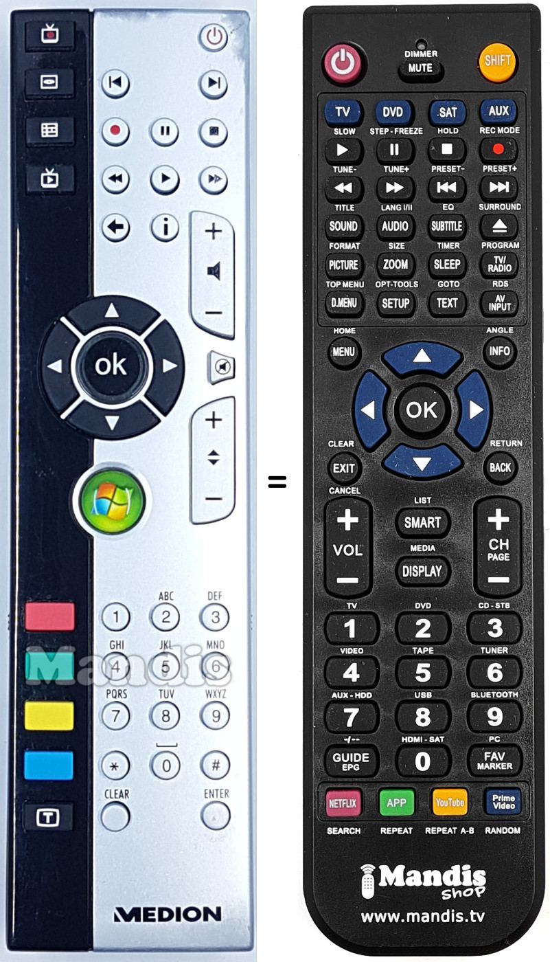 Télécommande équivalente REMCON2092