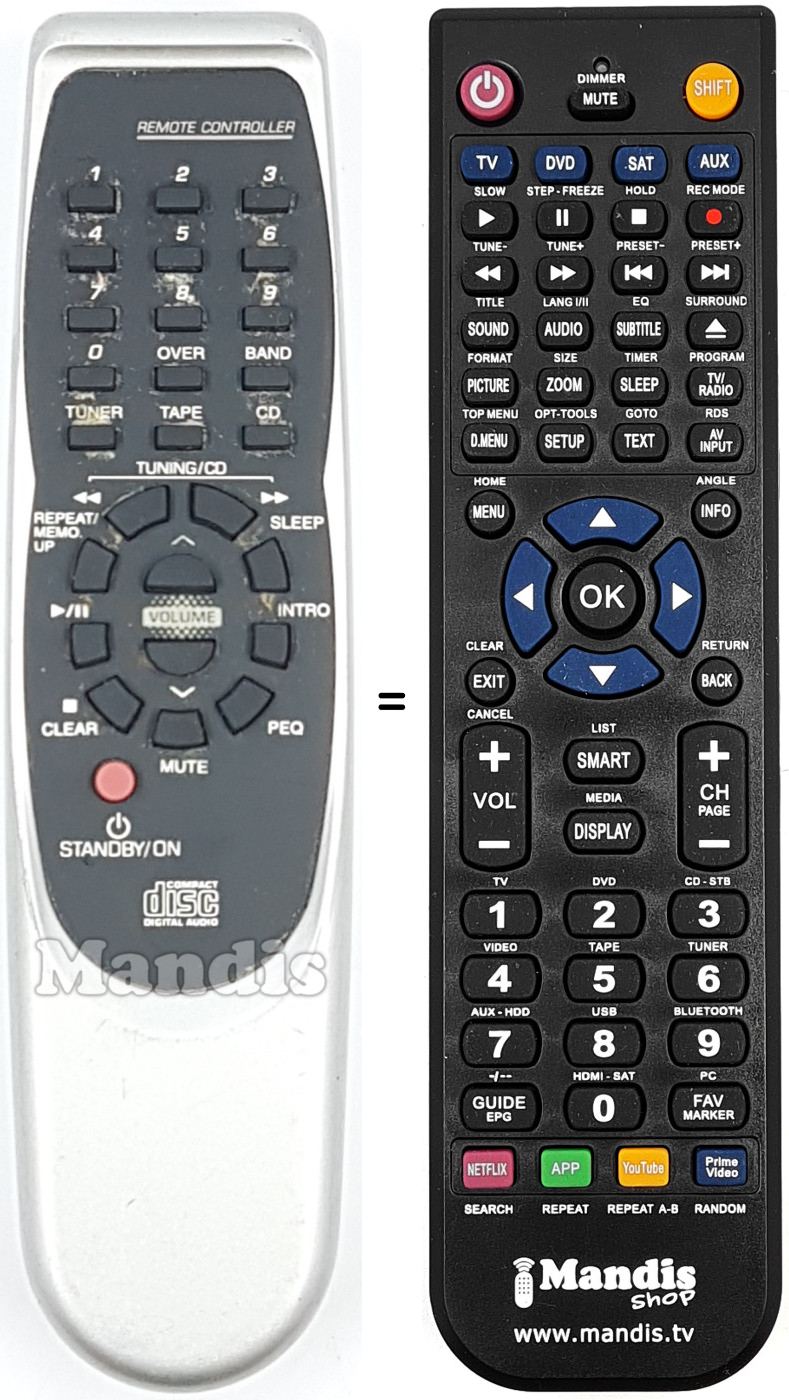 Mando a distancia equivalente REMCON2164