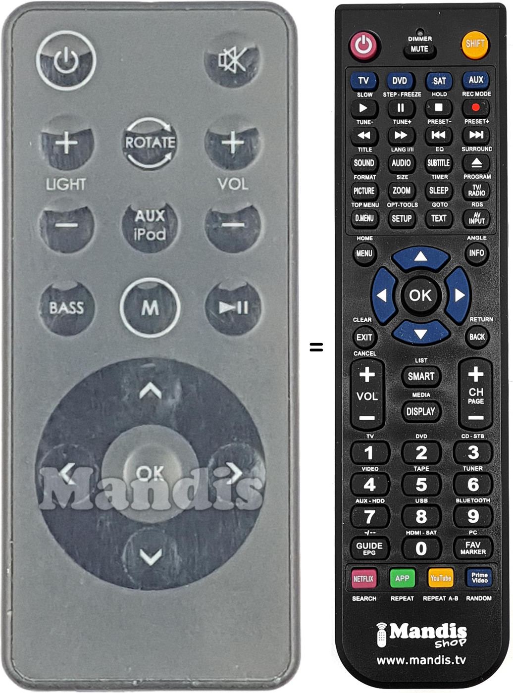 Mando a distancia equivalente REMCON2186