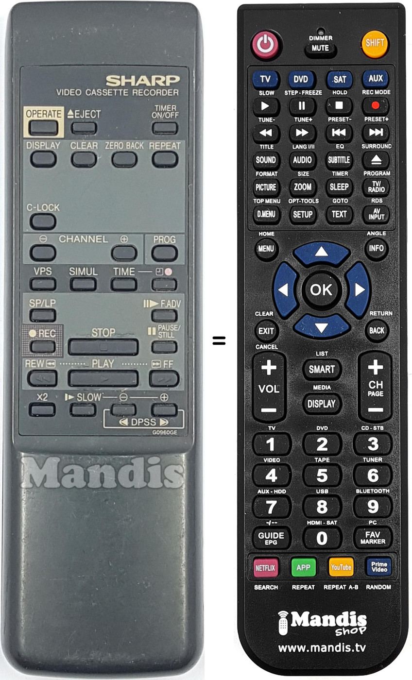 Mando a distancia equivalente RRMCG0960GE