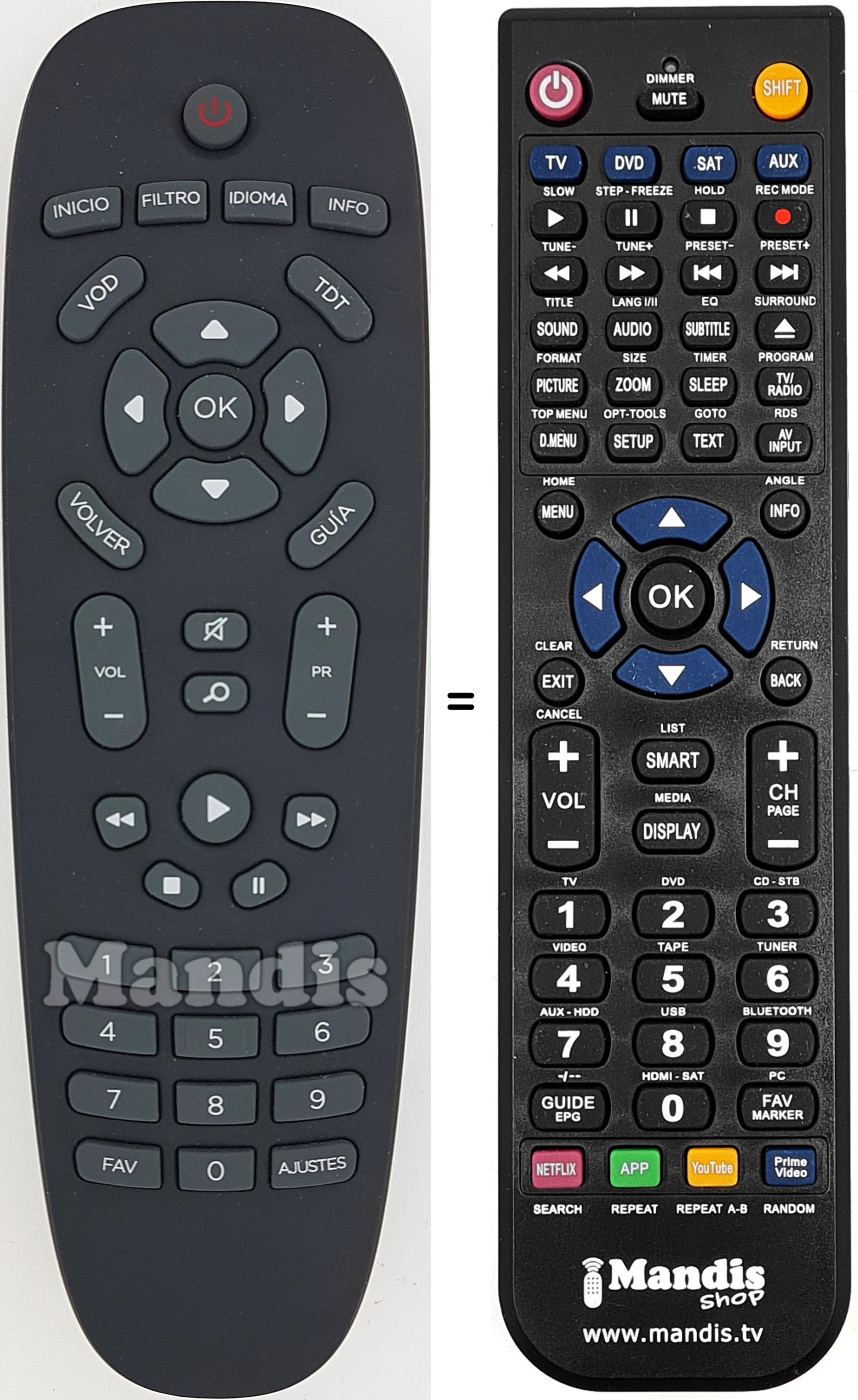 Replacement remote control T4HS131537K