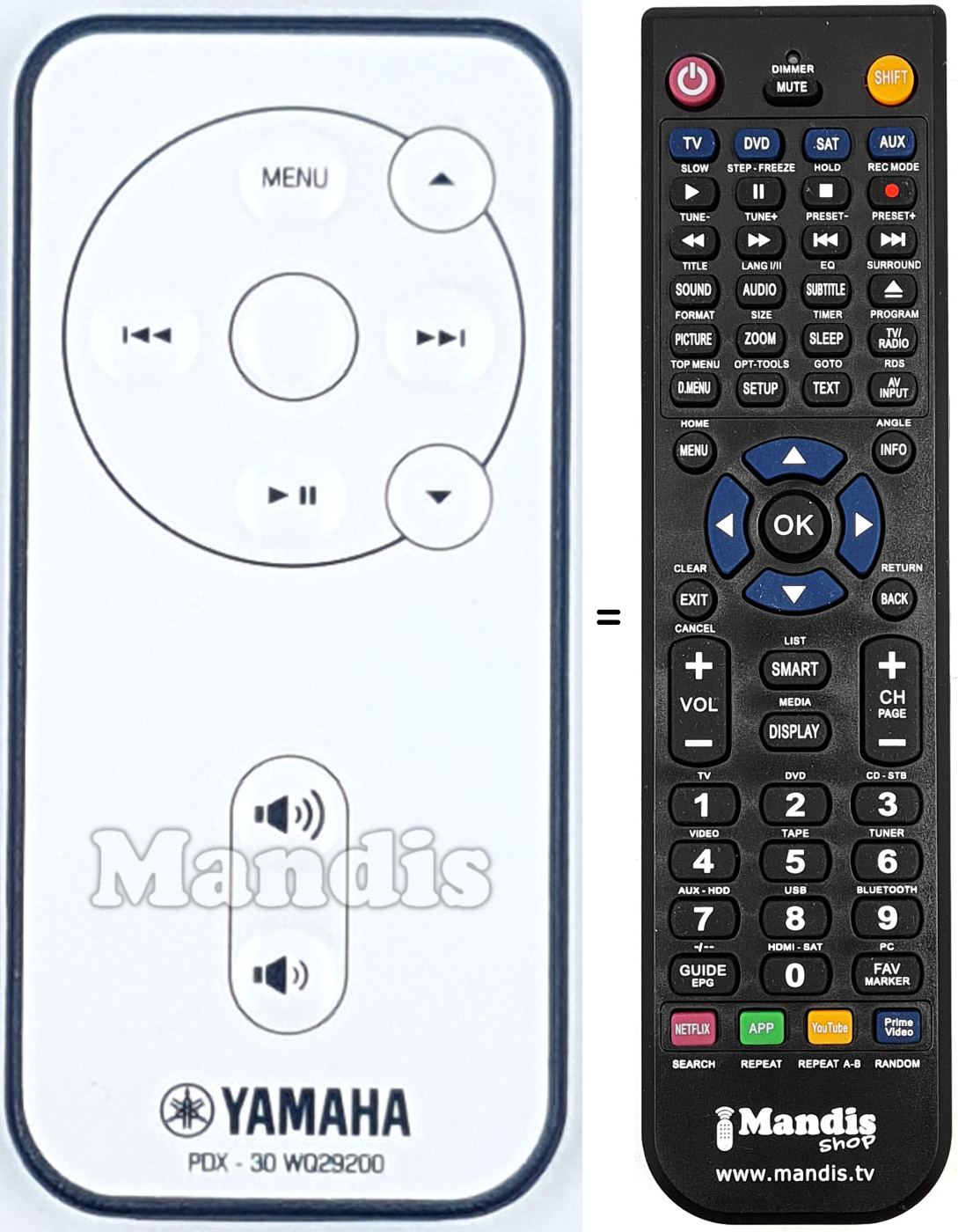 Mando a distancia equivalente Pioneer WQ29200