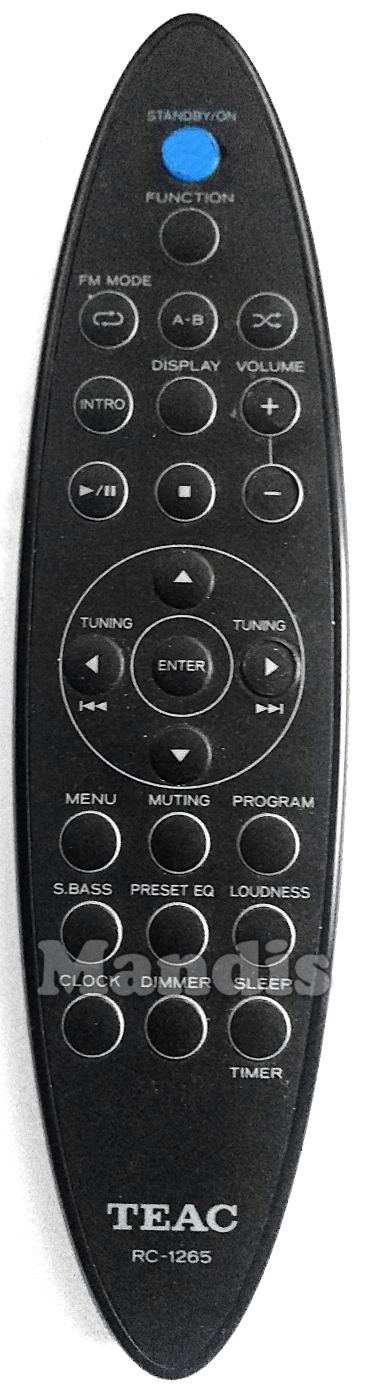 Original TEAC RC-1265 Remote Control 