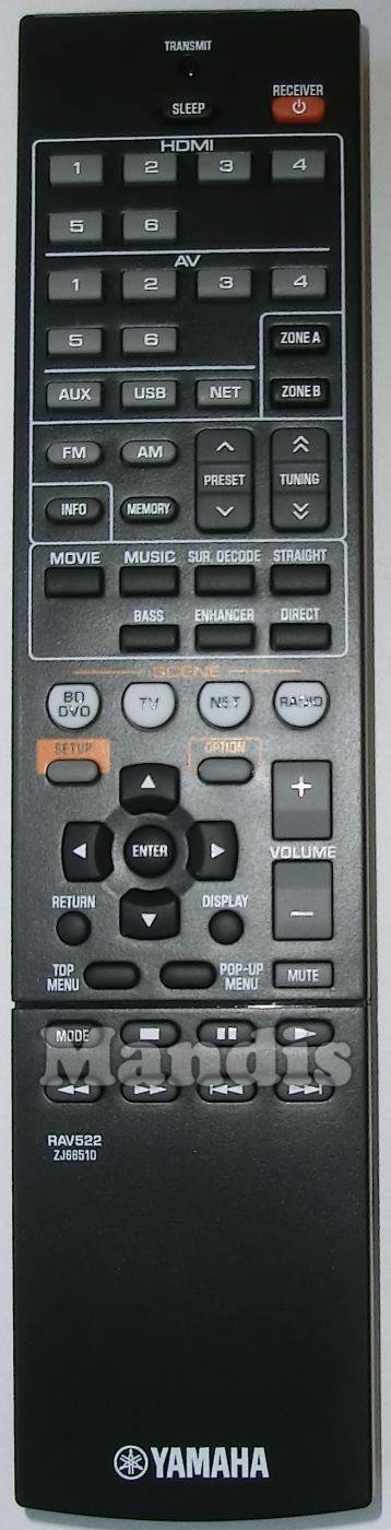 YAMAHA RAV522 (ZJ66510) original remote control