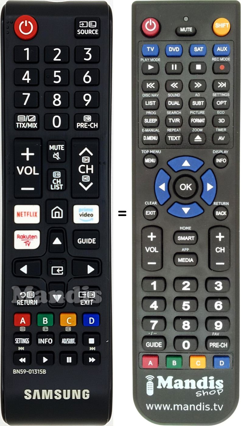 Samsung Smart TV BN59-01315B Télécommande Universelle de Rechange