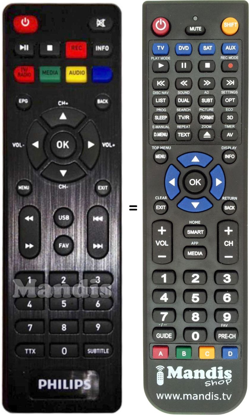 Remote control for PHILIPS DTR3000