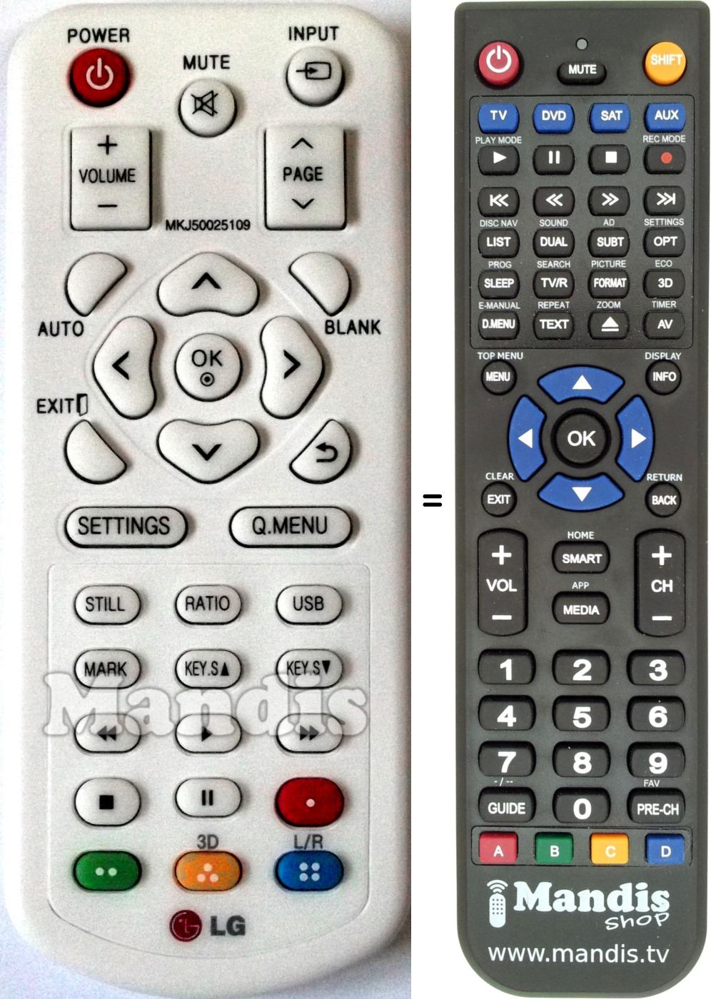 PW800 OEM LG Remote Control Originally Shipped With 