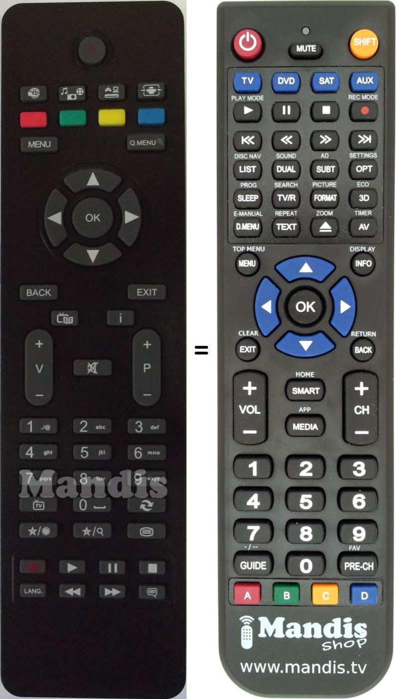Replacement Remote Control for TV  TELEFUNKEN L28H182M3 