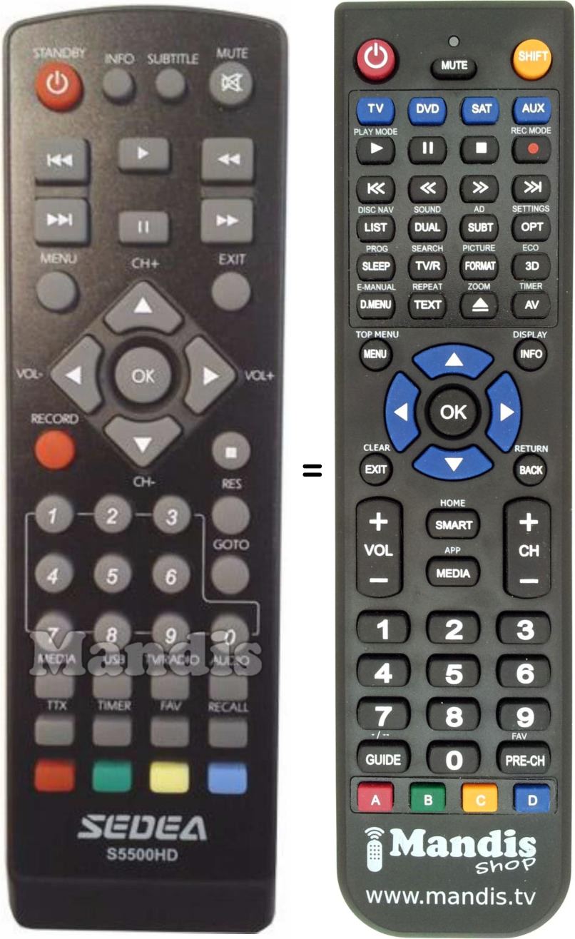 Replacement remote control DIGITRONIC DIGI 5000 HD