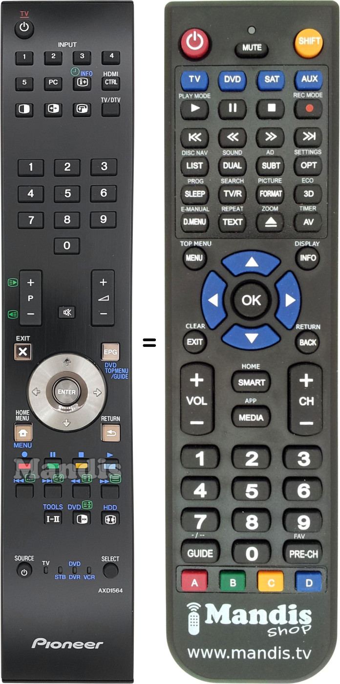 Genuine Pioneer Remote Control For PDPLX5080D PDP-LX5080D