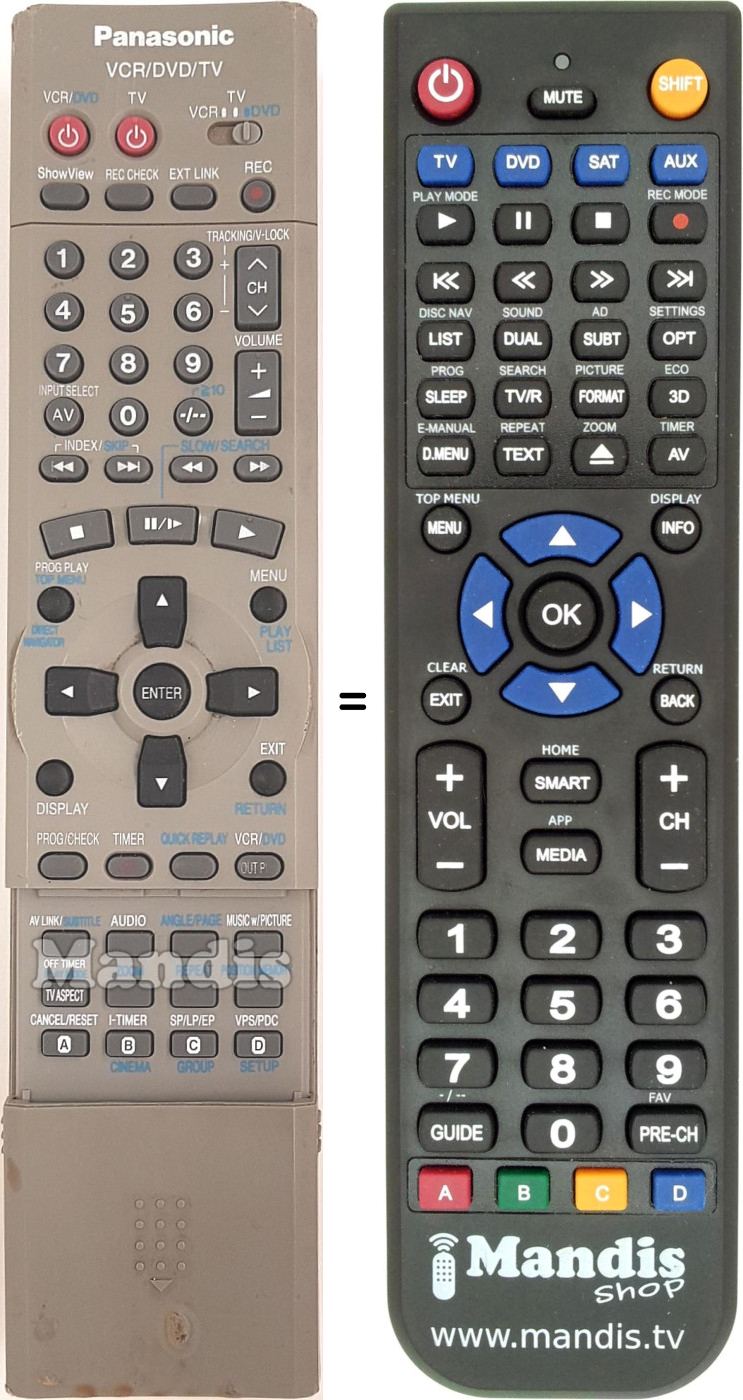 Remote control for Panasonic NV-VP30 EGS