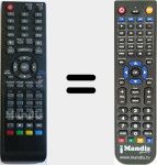 Replacement remote control for LEDTVDVD821D